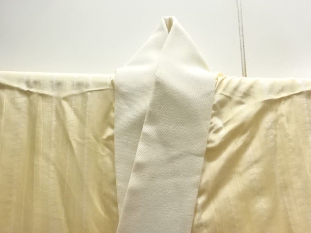  絞り縞に花模様単衣長襦袢